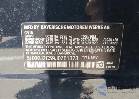 2018 BMW X6 xDrive35I from USA, damaged, VIN 5UXKU2C59J0Z61373